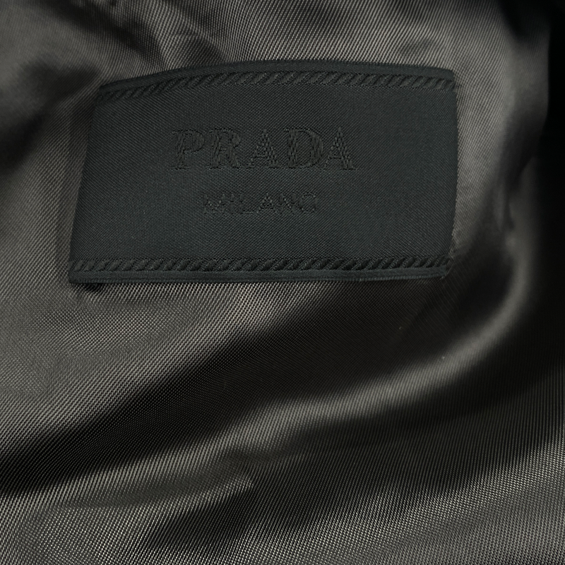 Prada men's brown wool and viscose jacket with silver buttons