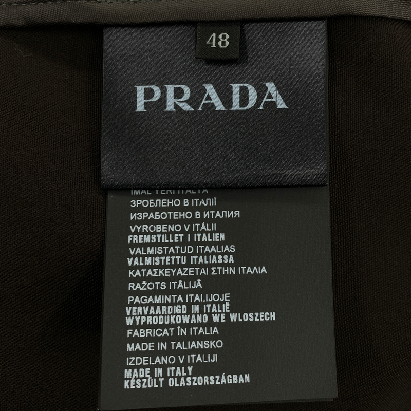 Prada men's brown wool and viscose jacket with silver buttons