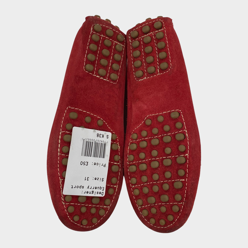 Equerry Sport Boy's Red Suede Moccasins