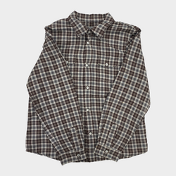 Bonpoint boy's cool tone tartan check cotton shirt
