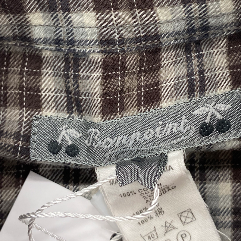 Bonpoint boy's cool tone tartan check cotton shirt