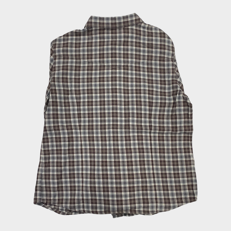 Bonpoint boy's cool tone tartan check cotton shirt