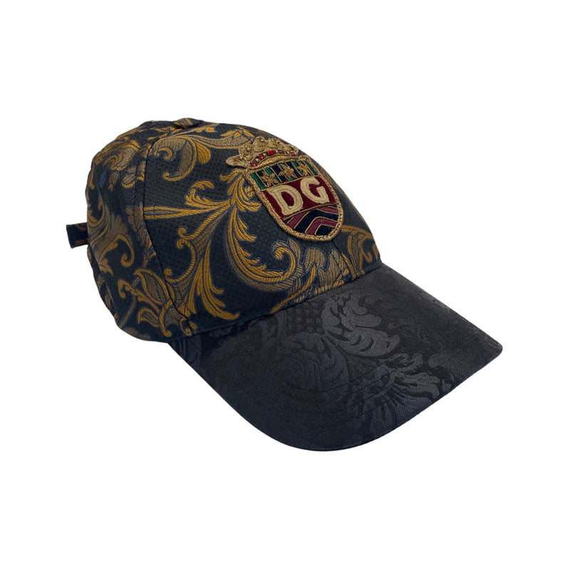 pre-owned DOLCE&GABBANA Crown black and brown cap | Size 59