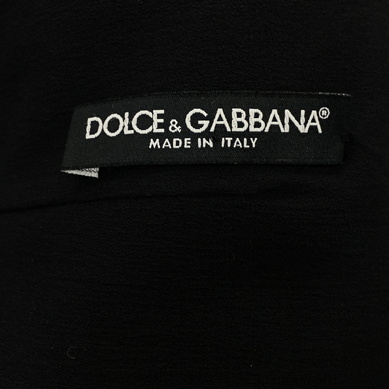 Dolce&Gabbana black wool pleated dress with front buttons