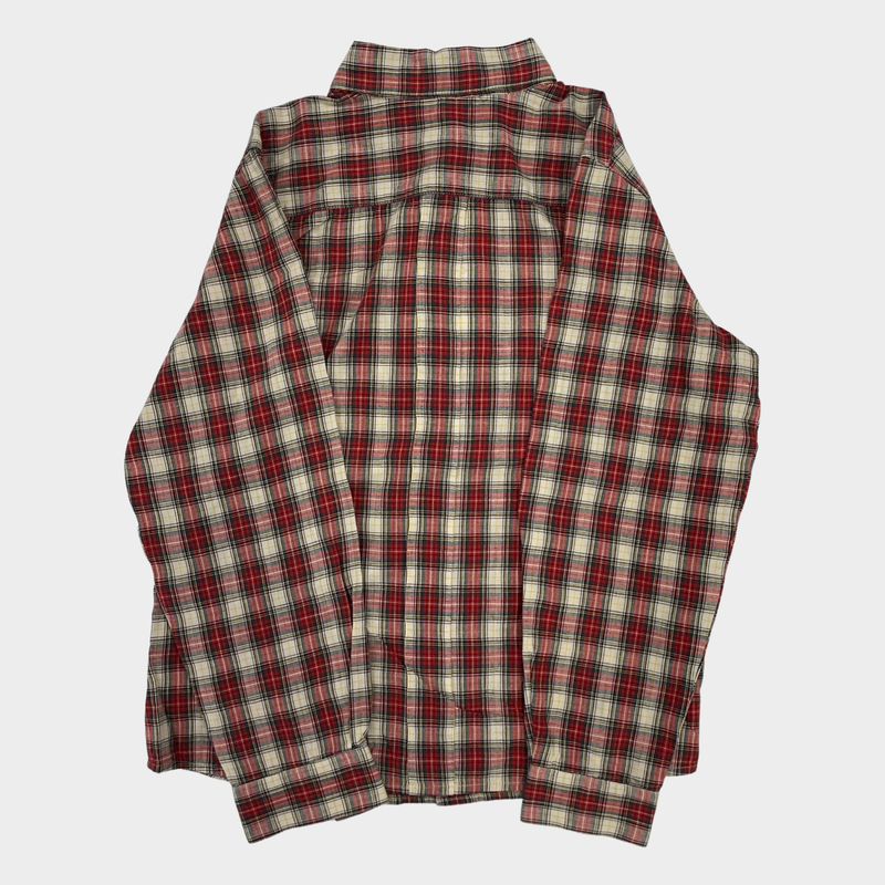 Bonpoint boy's red tartan print cotton shirt