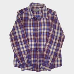 Bonpoint boy's checked purple cotton shirt