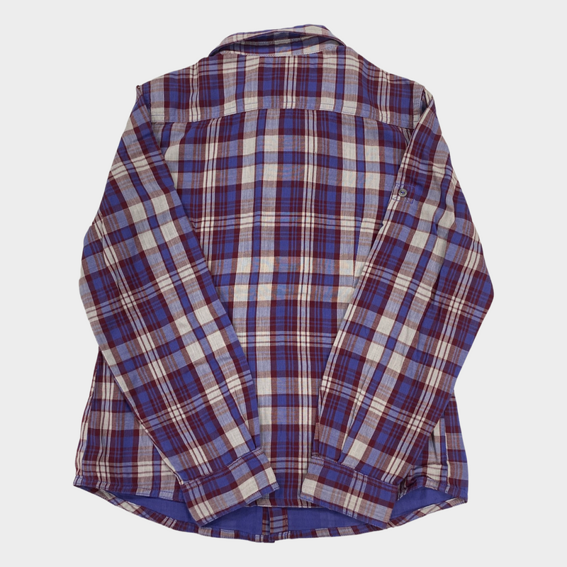 Bonpoint boy's checked purple cotton shirt
