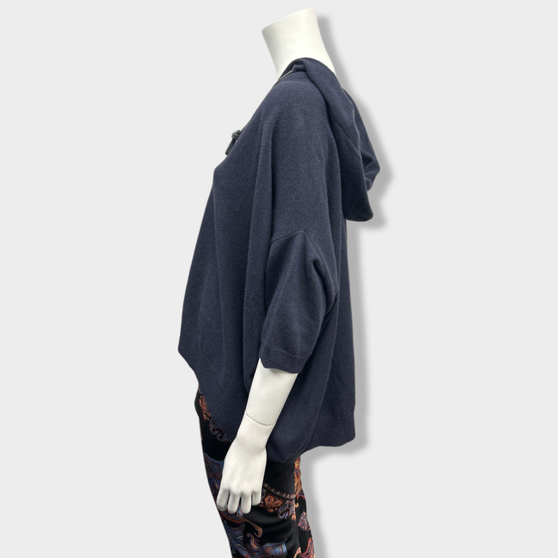 second-hand BRUNELLO CUCINELLI purple cashmere hoody | Size M