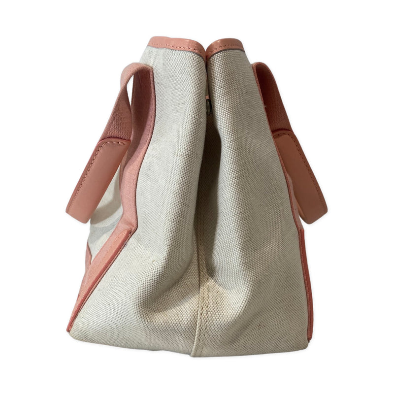pre-owned Balenciaga pink Cabas Canvas and Leather handbag
