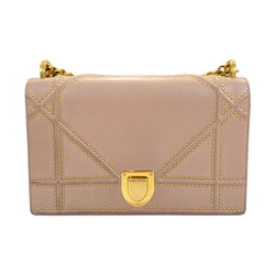 pre-owned CHRISTIAN DIOR Diorama light pink leather bag