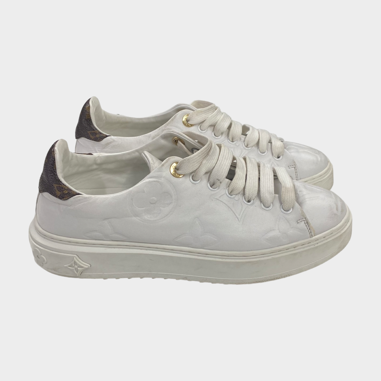 Louis Vuitton LV monogram sneakers trainers women shoes white