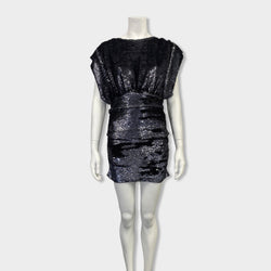 pre-owned IRO navy and grey sequined mini dress | Size FR36