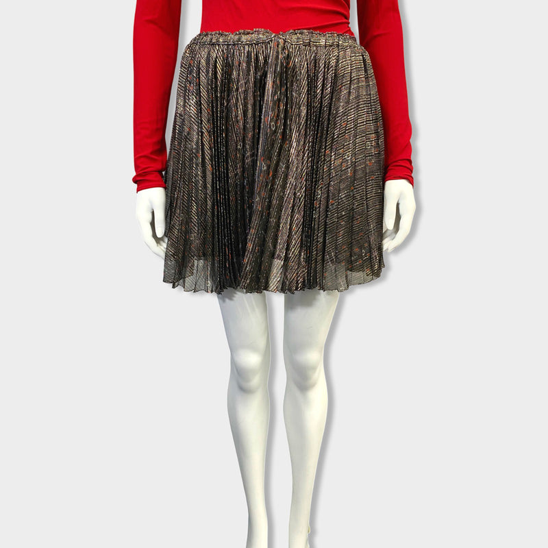 pre-owned ISABEL MARANT brown metallic mini skirt | Size FR38