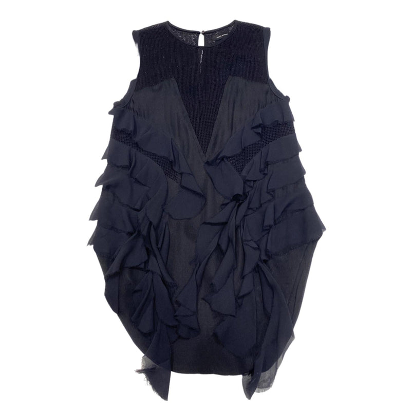 pre-owned ISABEL MARANT black ruffled top | Size FR38