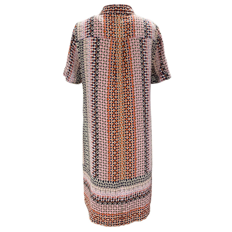 second-hand J.CREW multicolour print silk dress | Size US6