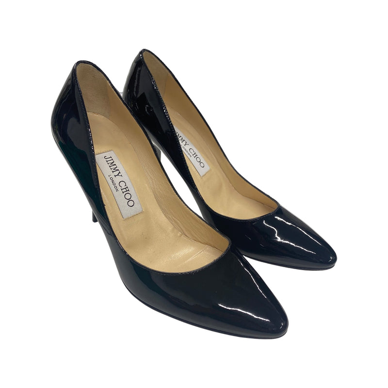 second-hand JIMMY CHOO black patent leather pumps