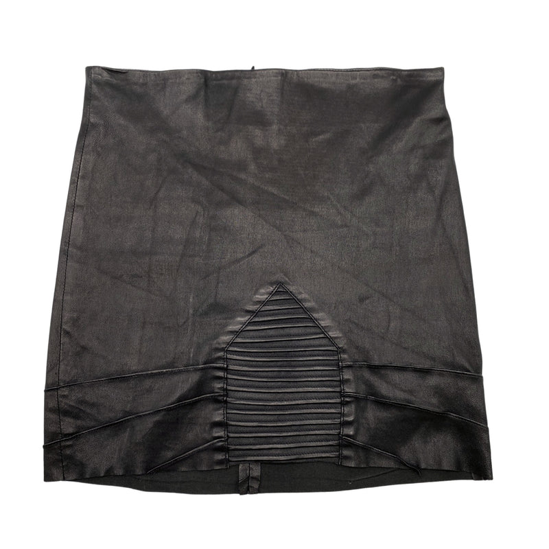 pre-owned JITROIS black leather mini skirt