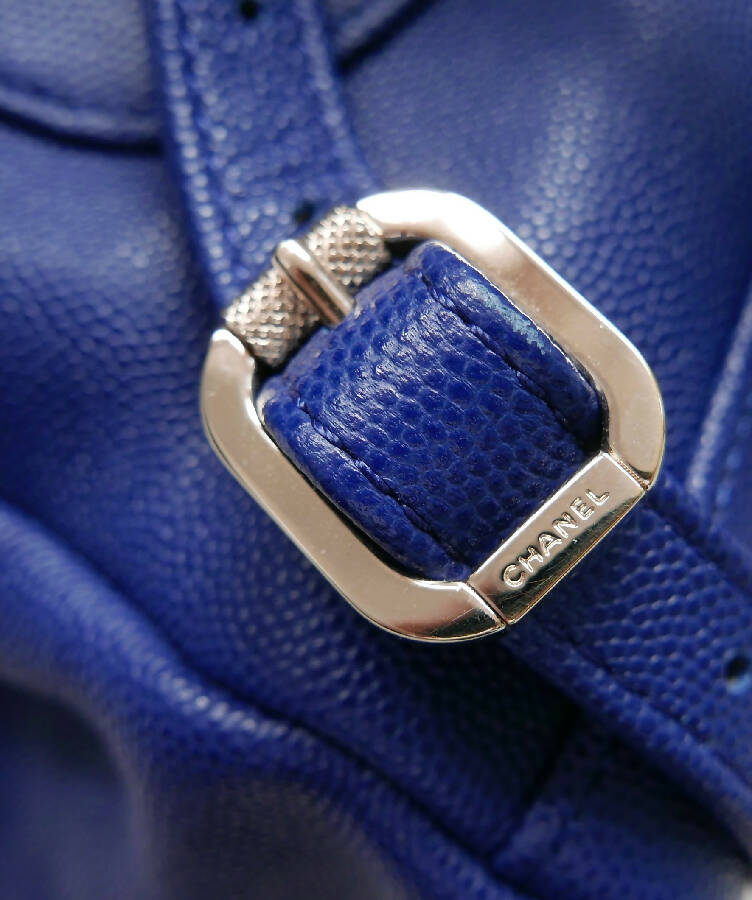 Chanel blue caviar leather business affinity backpack