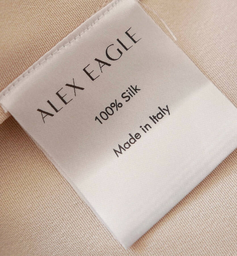 Alex Eagle women's ivory silk long-sleeved draped high neck blouse