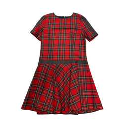 pre-owned KARL LAGERFELD red checked woolen dress | Size FR40