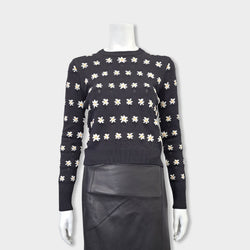 pre-owned KENZO black jumper with floral details