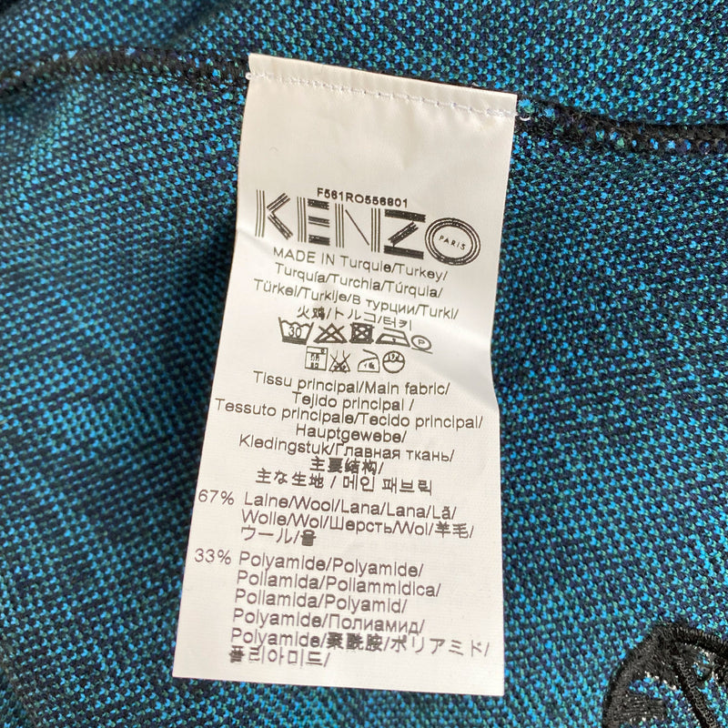 Kenzo green and blue Flower Print Jacquard Dress