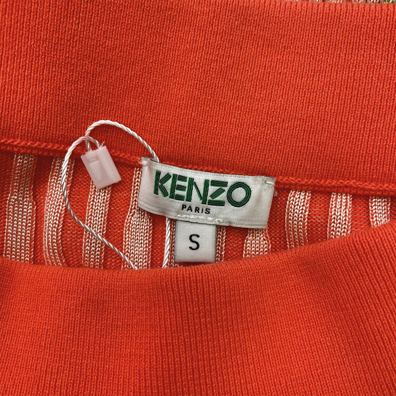 KENZO orange and green striped cotton skirt