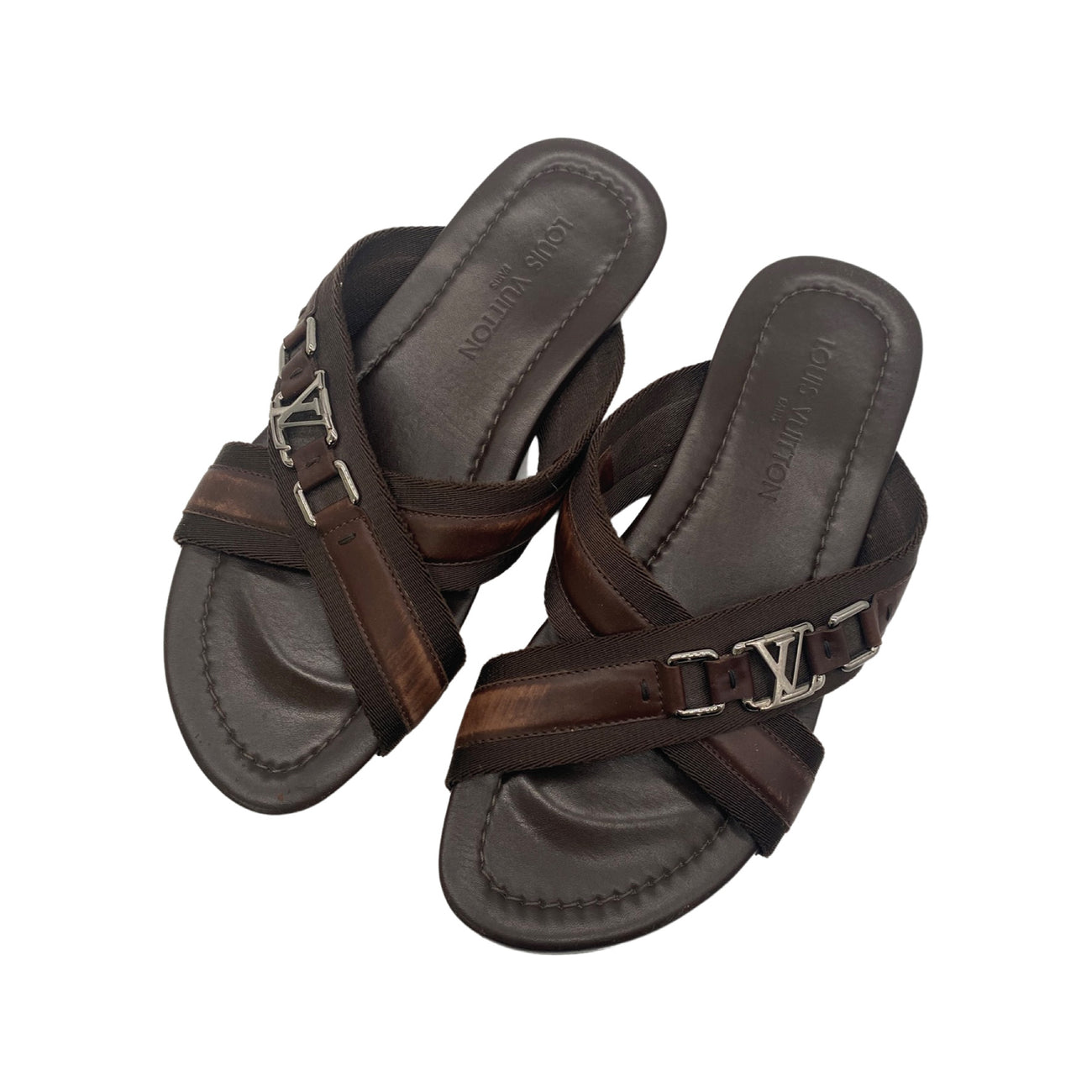Louis Vuitton LV Monogram Leather Flip Flops - Brown Sandals, Shoes -  LOU747549