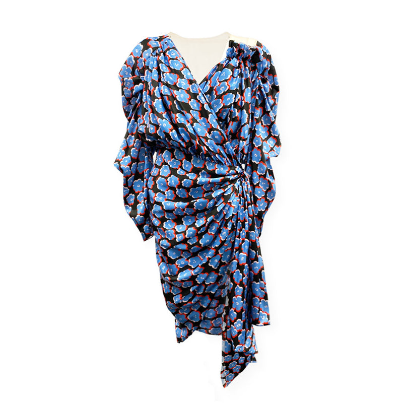 pre-owned LANVIN multicolour silk envelope dress