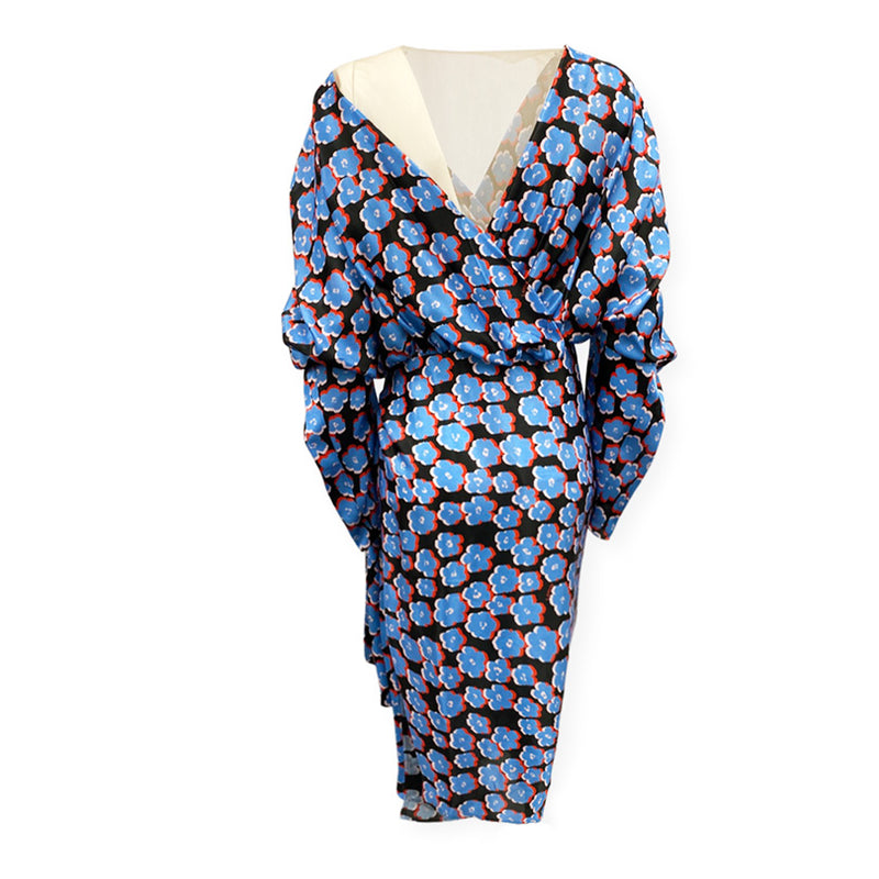 LANVIN multicolour silk envelope dress