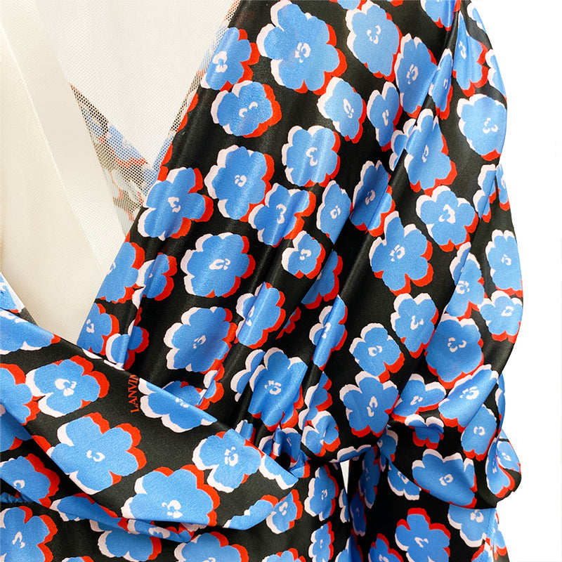 LANVIN multicolour silk envelope dress