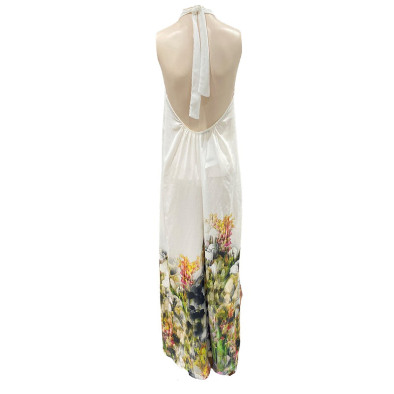 pre-owned Lenny Niemeyer white floral print maxi dress | Size XS
