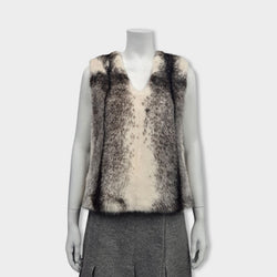 pre-owned LILLY E VIOLETTA ecru and brown visone mink fur gilet