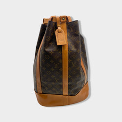 pre-owned LOUIS VUITTON monogram canvas leather backpack