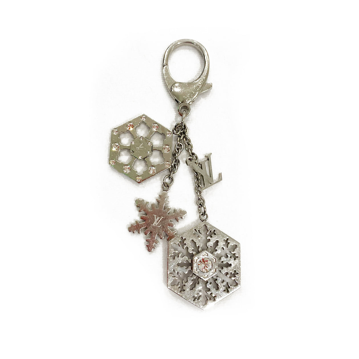 LOUIS VUITTON silver keychain with rhinestones – Loop Generation