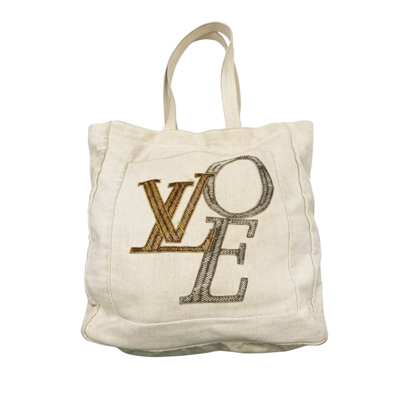 Louis Vuitton - Authenticated Eva Handbag - Cloth Beige Plain For Woman, Very Good condition