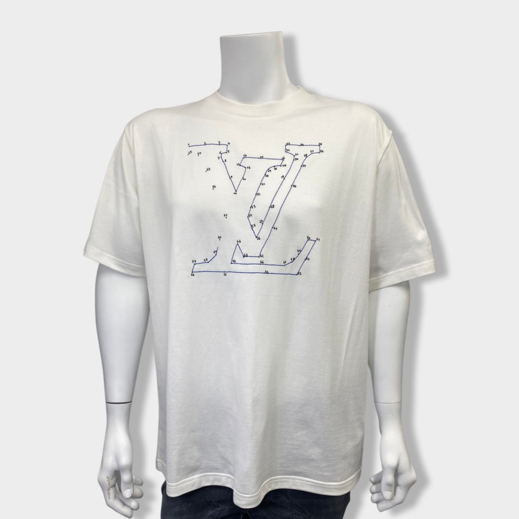Louis Vuitton Pattern Print, White 2022 Graphic Print T-Shirt Xs