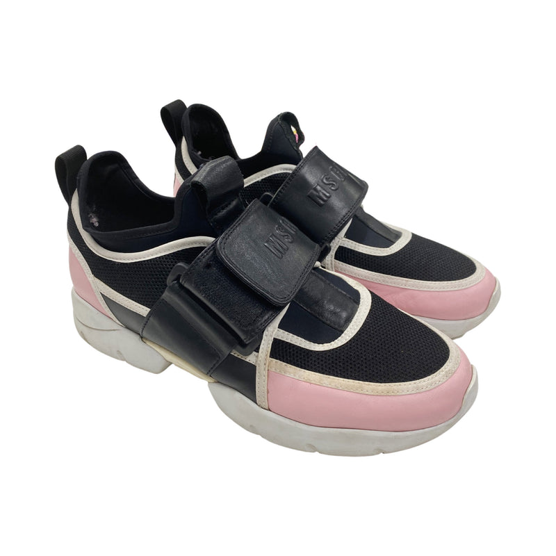 pre-owned MSGM black and pink trainers