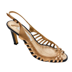 pre-owned MANOLO BLAHNIK rose gold heels