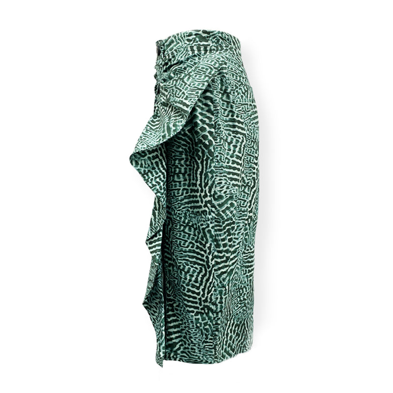 second-hand MAX MARA green print cotton skirt