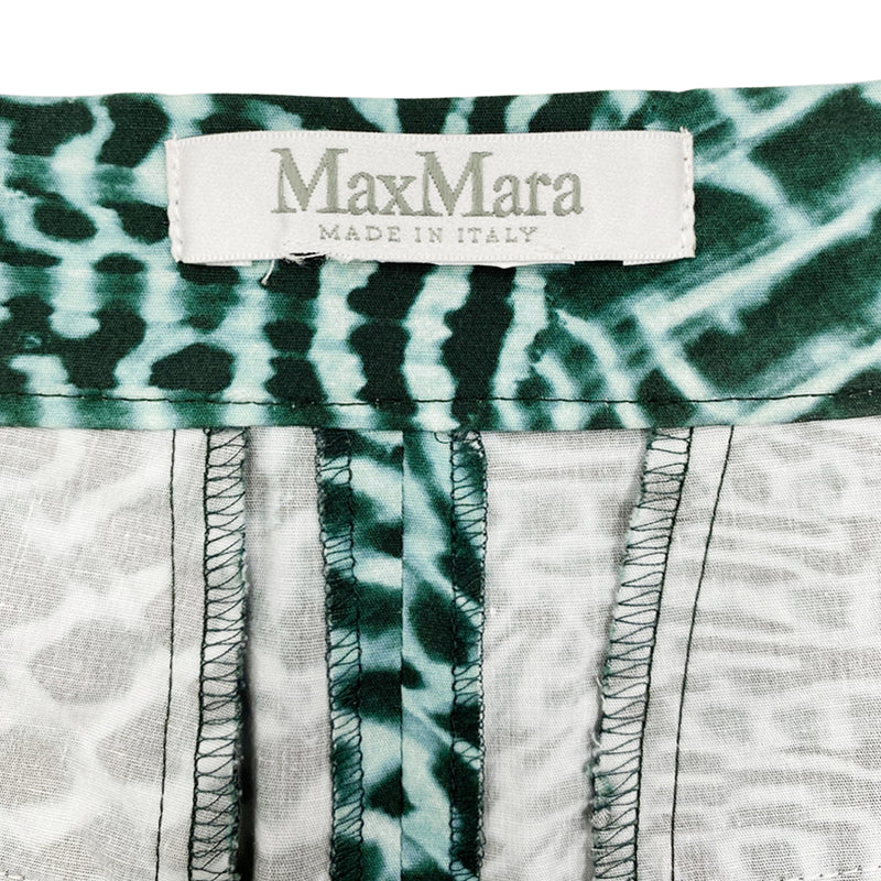 MAX MARA green print cotton skirt