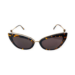 pre-owned MAX MARA brown tortoise shell and gold sunglasses