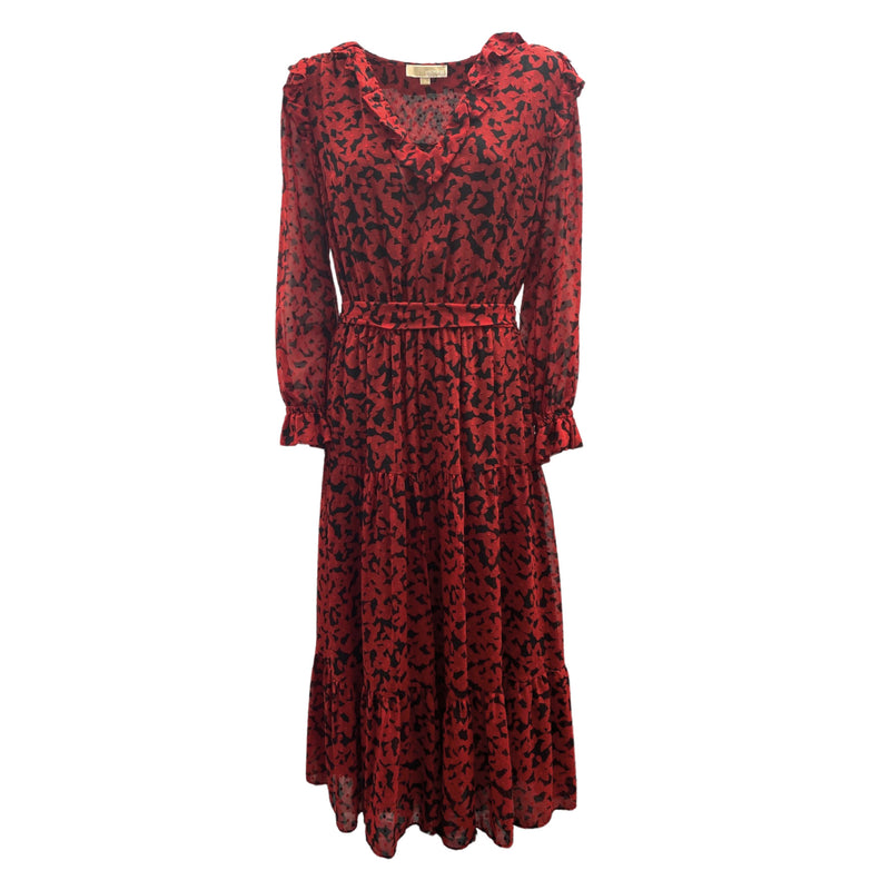 pre-loved MICHAEL KORS red and black floral dress