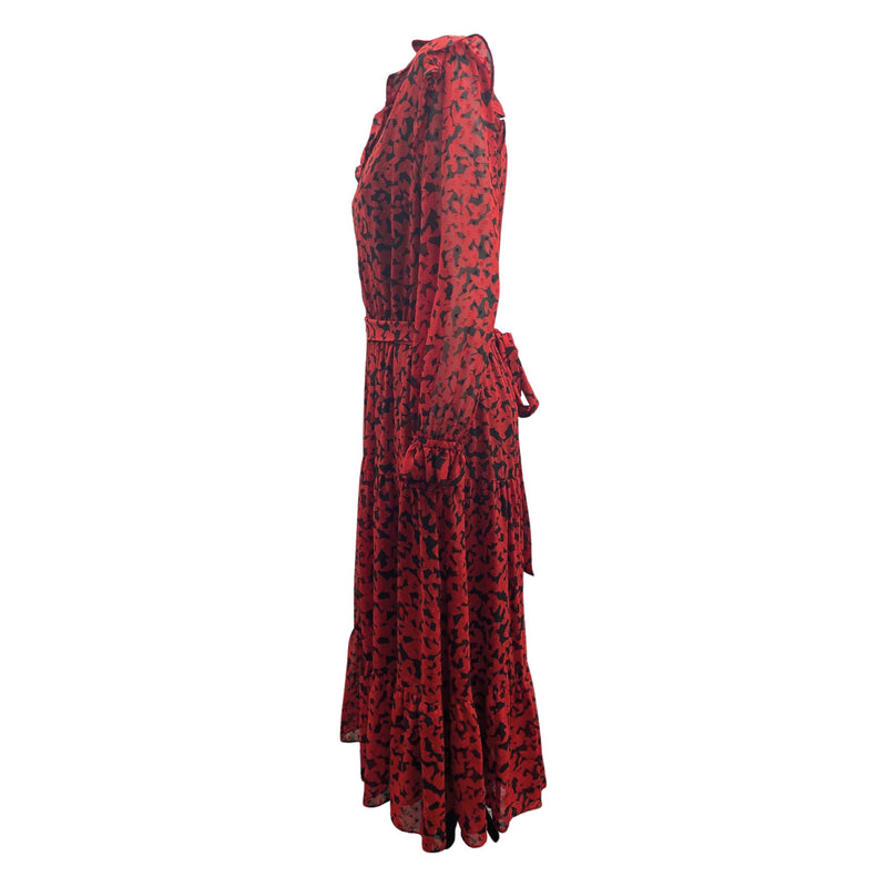 pre-owned MICHAEL KORS red and black floral dress
