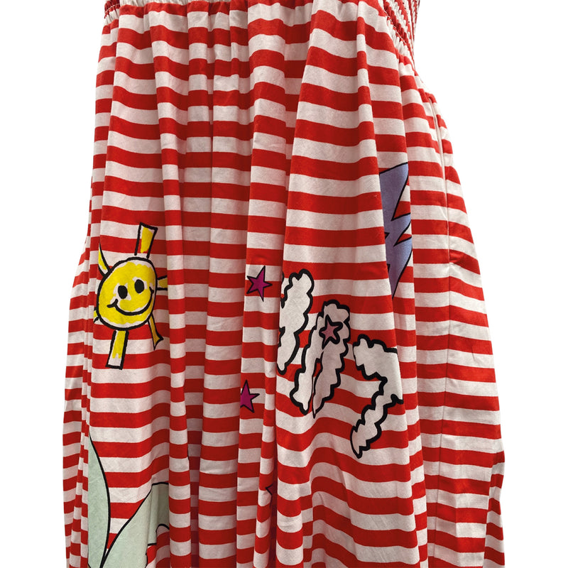 pre-owned MIRA MIKATI red and white striped cotton dress