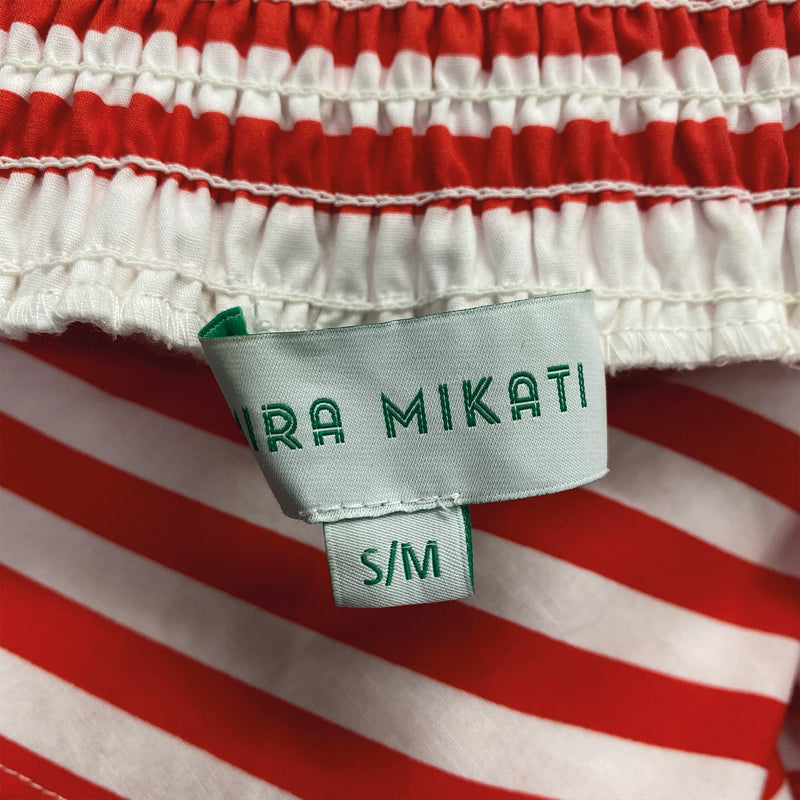 MIRA MIKATI red and white striped cotton dress