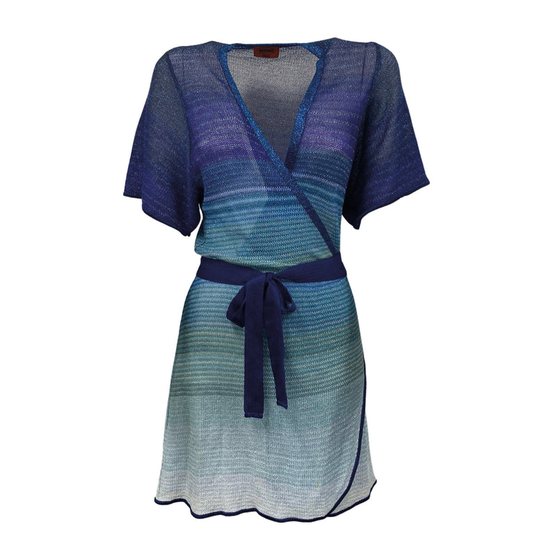 pre-loved MISSONI MARE blue ombre mesh dress