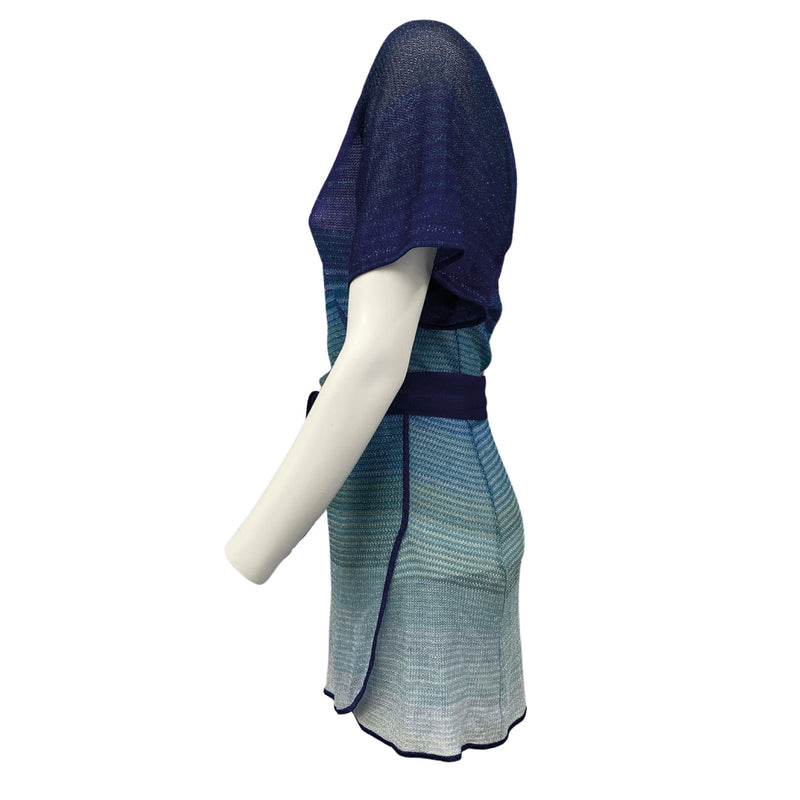 pre-owned MISSONI MARE blue ombre mesh dress