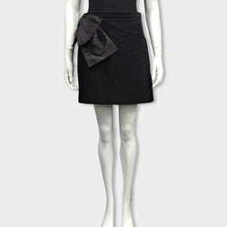 pre-owned MIU MIU black skirt with bow detail