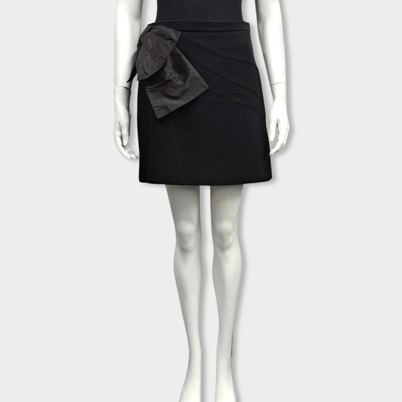 pre-owned MIU MIU black skirt with bow detail